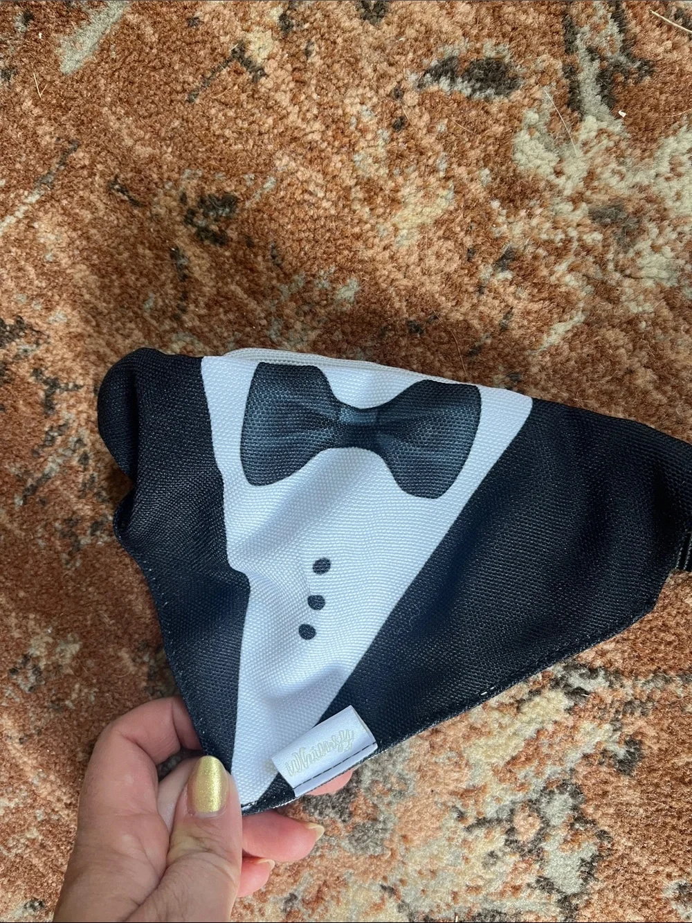 Whimsy Tuxedo Dog Bandana Collar Only. - Black & White